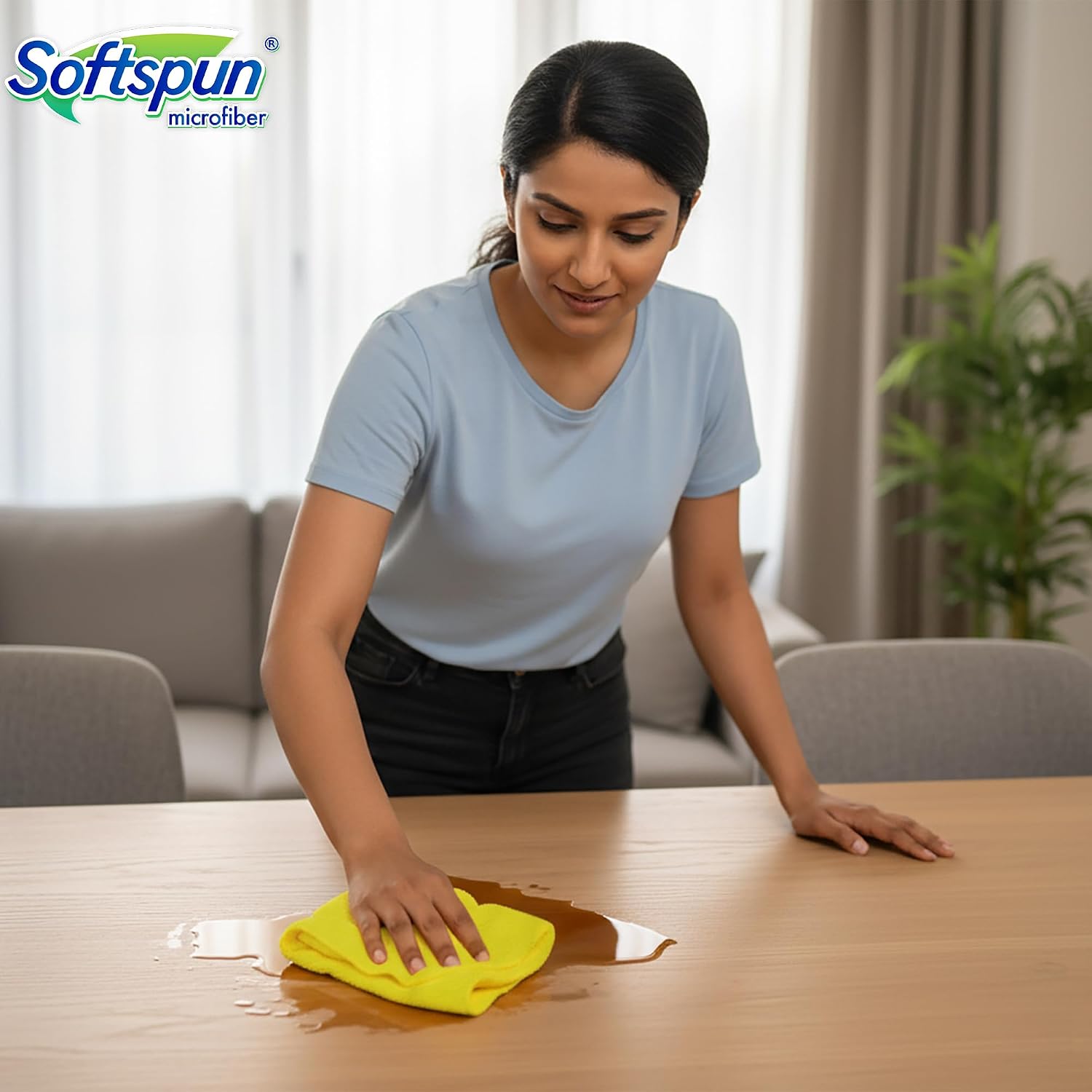 SOFTSPUN Microfiber Cleaning Cloths, 12pcs 30x30cms 220 GSM Multi-Colour! Highly Absorbent Lint and Streak Free Multi -Purpose Wash Cloth for Kitchen Window Stainless Steel Silverware.